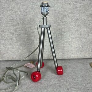 Pottery Barn Kid's Silver Tripod Lamb Base with Red Wheels